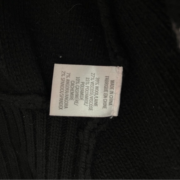 Theory black with white stripes knitted oversized sweater coat size S - Picture 4 of 4
